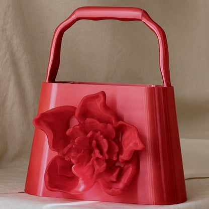 PZAEZ STUDIO BLOOM Glaze sculptural 3D-printed handbag with flower form