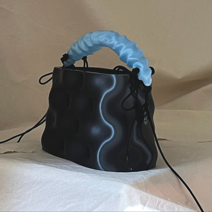 PZAEZ STUDIO LIQUID sculptural 3D-printed handbag with reflective surface