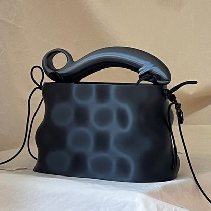 PZAEZ STUDIO SOFTCORE Obsidian sculptural 3D-printed handbag with exposed attachments